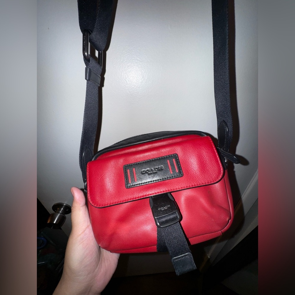 Coach Classic Red Leather Belt Bag